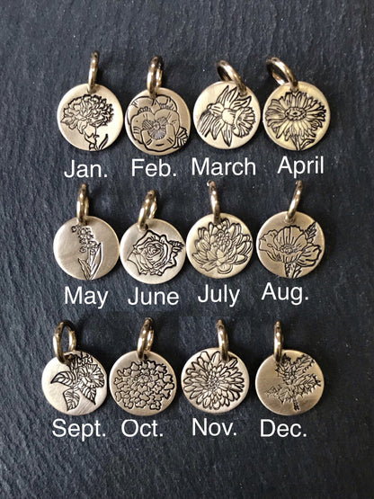 Birth flower necklace. personalized birthday gift mom necklace 14k gold filled- Drake Designs Jewelry