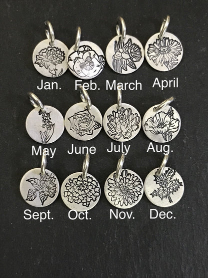 Birth flower necklace. personalized sterling silver mom necklace - Drake Designs Jewelry